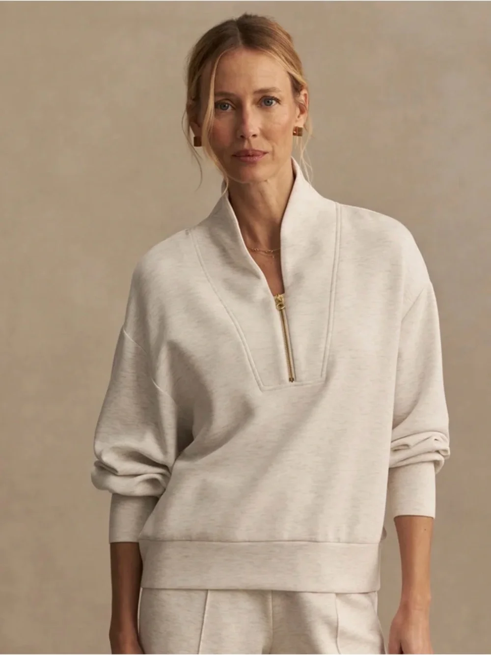 Varley Davidson Sweatshirt Size XXS Ivory Marl Color NWT - Picture 2 of 3